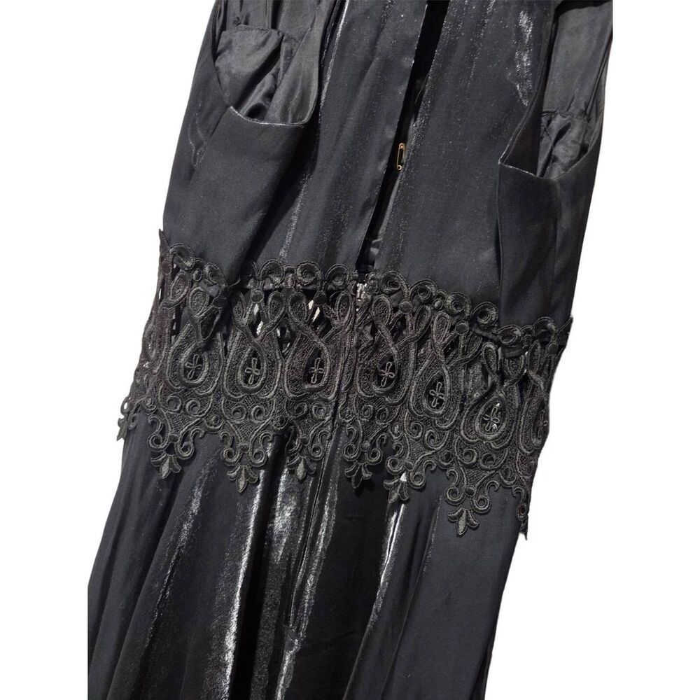 Susan Roselli For Vijack Metallic Black Formal Lace Dress Women Size 12 Vintage - Picture 4 of 12